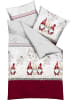 kaeppel Fein Biber Bettwäsche in grau-rot