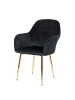 MCW Retro Esszimmerstuhl F18, Samt schwarz, goldene Beine
