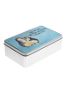 Mr. & Mrs. Panda Aufbewahrungsbox Pinguin umarmen mit Spruch in Eisblau