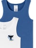 Schiesser Unterhemd Fine Rib in blau,weiß