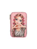 Depesche 3-Fach Federtasche LEOHEART mit Schleifen TOPModel 7,5 x 13 x 20 cm rosa in rosa