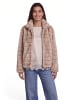 Zero  Plüschjacke mit Reißverschluss in Cream/Brown