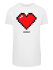 F4NT4STIC Long Cut T-Shirt Pixel Herz Good Vibes Happy People in weiß