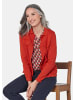 GOLDNER Strickjacke Baumwoll-Cardigan in roter Jeansoptik in cayenne