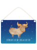 Mr. & Mrs. Panda Schild Sternzeichen Stier mit Spruch in Sternenhimmel Blau