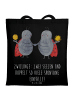 Mr. & Mrs. Panda Stofftasche Zwillinge Abenteuer mit Spruch in Schwarz