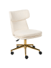 Beliani Bürostuhl GRANBY in Weiß/Gold - (W) 58 x (H) 77 x (L) 58 cm