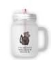 Mr. & Mrs. Panda Mason Glas Stinktier  mit Spruch in Transparent