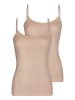Nina von C. 2er Pack Damen Spaghettitop in latte macchiato