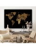 MuchoWow Leinwand bilder Weltkarte gold schwarz (BxH)