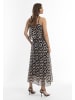 faina Damen Maxikleid in Schwarz Beige