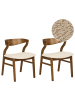 Beliani 2er-Set Esszimmerstuhl MAROA in Braun/Beige