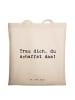 Mr. & Mrs. Panda Jutetasche Spruch Angst überwinden mit Spruch in Creme
