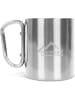 Normani Outdoor Sports Edelstahl Tasse 330 ml mit Karabinerhaken Wisconsin in Silber