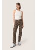 Soaked in Luxury Jeans SLTessie Gerade Passform in Beige Leopard