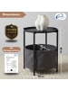 Coemo Beistelltisch Nina mit Canvas Korb - Metallgestell in Schwarz