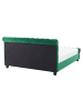 Beliani Doppelbett AVALLON in Grün/Dunkler Holzfarbton - (W) 172 x (H) 94 x (L) 233 cm