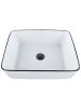 Beliani Waschbecken XERT in Weiß/Schwarz - (W) 49 x (H) 14 x (L) 38 cm