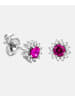 Diamant L'éternel Ohrringe aus 375 Weißgold mit Lab Grown Diamant mit Rubin