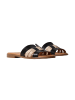 Divine Factory Flache Ledersandalen „Alénoa“ Schwarz