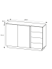 Feldmann-Wohnen Sideboard Clair weiß Hochglanz / Eiche Grandson 138 / 40 / 91cm