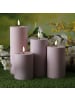 Deluxe Homeart LED Kerze Mia Kunststoff für Innen/Außen flackernd H: 20cm D: 7,5cm in rosa