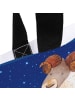 Mr. & Mrs. Panda Tote Bag Sternzeichen Widder mit Spruch in Sternenhimmel Blau