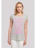 F4NT4STIC Extended Shoulder T-Shirt Fall Out Boy Pink Dog So Much Stardust in grau meliert