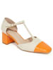 Montevita Pumps Zweifarbiger High Heel mit offener Ferse und geschlossener Spitze in Orange