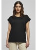 Urban Classics Urban Classics Damen Ladies Extended Shoulder Tee 2-Pack in black+black