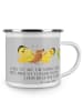 Mr. & Mrs. Panda Camping Emaille Tasse Scheidung Neuanfang mit S... in Heather Grey