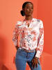 creation L Druckbluse in ecru-apricot-bedruckt
