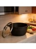 relaxdays Schmortopf in Schwarz - (H)12,5 x Ø28 cm