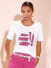 creation L Kurzarmshirt in ecru-fuchsia-bedruckt