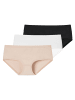 Schiesser Panty 3er Pack in Schwarz/Weiß/Beige