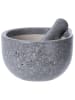 Excellent Houseware Küchenmörser mit Stößel, Keramik in Grau, (B) 11,4 x (H) 10 x (L) 11,4 cm