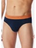 Schiesser Rio Slip / Unterhose 95/5 Cotton in Dunkelblau / orange / beige