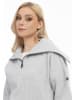 DreiMaster Damen Oversize Troyer-Sweater in Hellgrau Melange