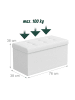 relaxdays Sitzbank in Weiß - (B)76 x (H)38 x (T)38 cm