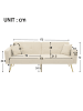 ABRIHOME Schlafsofa mit Bettfunktion und Kissen in Beige