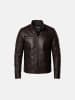 KOROSHI Biker-leder-effektjacke in Marron oscuro / dunkelbraun