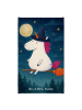 Mr. & Mrs. Panda Gästehandtuch Einhorn Hexe Design ohne Spruch in Weiß