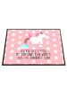 Mr. & Mrs. Panda Schreibtischunterlage Einhorn Pupsen mit Spruch in Rot Pastell