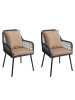 MCW 2er-Set Gartenstuhl O12, Anthrazit, Bezug taupe