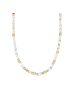 Luxenter Halskette aus 925er Sterlingsilber mit weißem Perlmutt veredelt mit 18K Gelbgold
