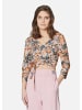MADELEINE Wickelshirt mit floralem Unikat-Print in lachsrosa / multicolor