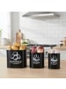 relaxdays 3-tlg. Kartoffel Aufbewahrungsbox Set in Schwarz