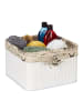 relaxdays Aufbewahrungskorb in Weiß/ Creme - (B)31 x (H)20 x (T)31 cm