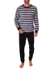NORMANN Frottee Schlafanzug lang Pyjama RingelMuster - 82323 in rot