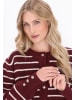DreiMaster Women Cardigan in wine red offwhite